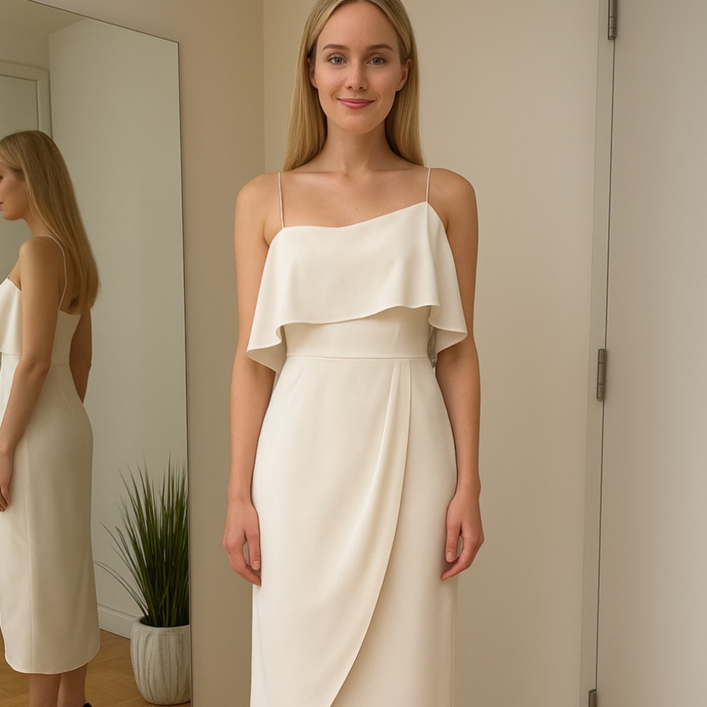 Friend of Audrey White Midi Dress